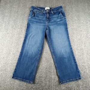 LEVI STRAUSS SIGNATURE Cropped Jeans Womens Sz 14 32x22 Mid Rise Blue Stretch